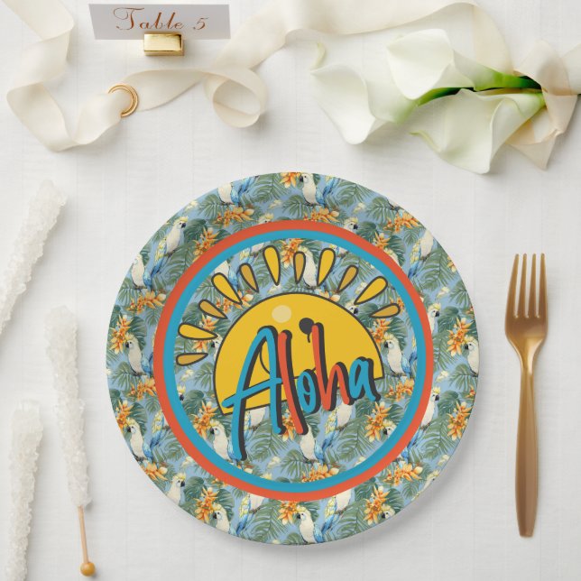 Hawaiian Aloha Pappteller (Hochzeit)