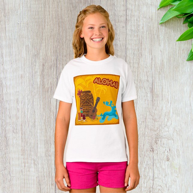 Hawaiian Aloha Tiki Bar Retro Luau Party T-Shirt (Von Creator hochgeladen)