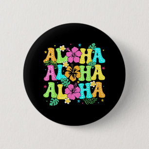 Hawaiian Aloha Tropical Luau Kostume Party Hawaii Button