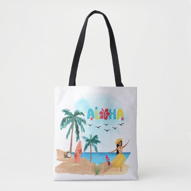 Hawaiian Aloha Vibes Tote Bag (Vorderseite)