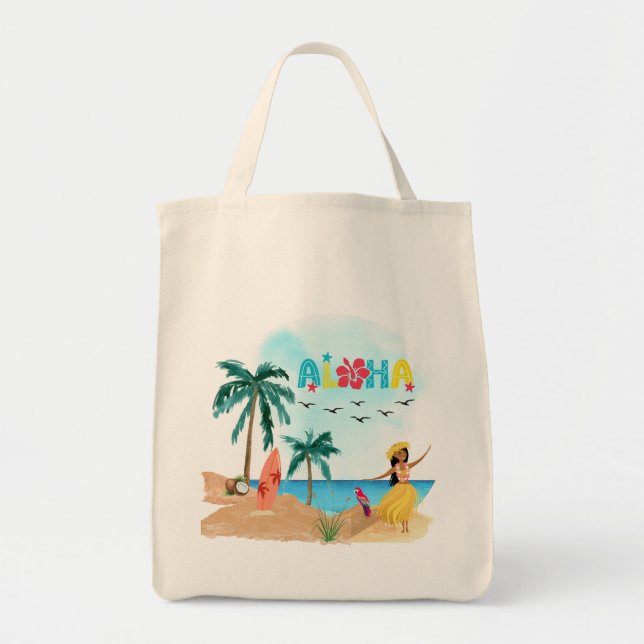 Hawaiian Aloha Vibes Tote Bag Tragetasche (Vorne)