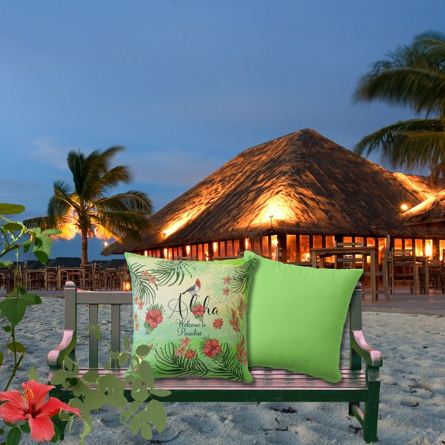 Hawaiian Aloha Willkommen im Paradies Outdoor Pill Kissen (Hawaiian Aloha Welcome to Paradise Outdoor Pillow)