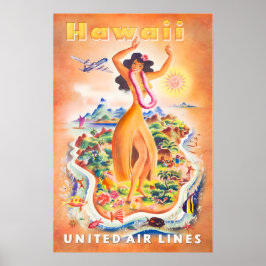 Hawaiian Art Hawaii Print United Travel Poster