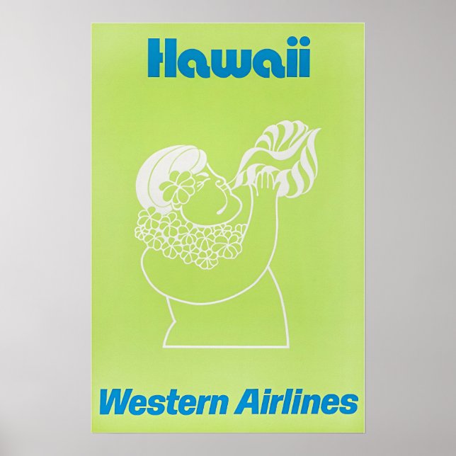 Hawaiian Art Hawaii Print Western Travel Poster  (Vorne)