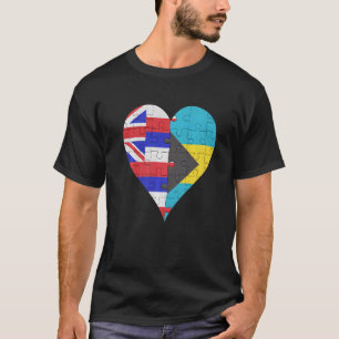 Hawaiian Bahamian Flag Herz T-Shirt