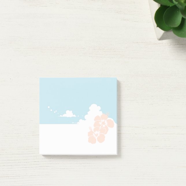 Hawaiian Beach Hibiscus Sky Post-it Klebezettel (Von Creator hochgeladen)