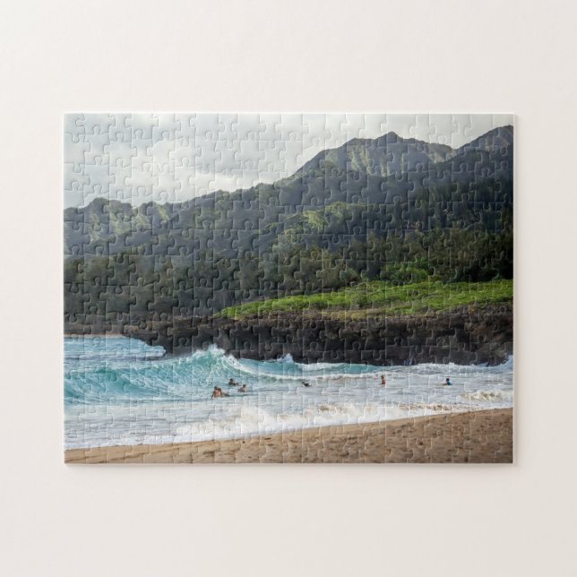 Hawaiian Beach Oahu Surfers Puzzle (Horizontal)