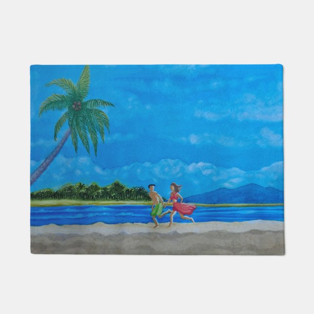Hawaiian Beach Run Fußmatte (Vorderseite)