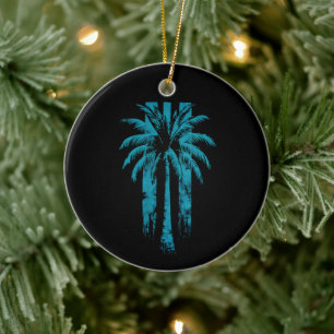 Hawaiian Beach Summer Tropical Vacation Palm Tree Keramik Ornament