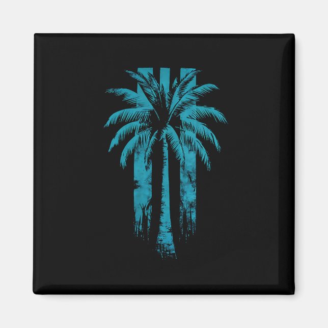 Hawaiian Beach Summer Tropical Vacation Palm Tree Magnet (Vorne)
