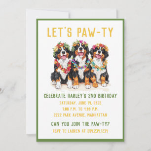 Hawaiian Bernese Mountain Hunde Blume Lei Einladung