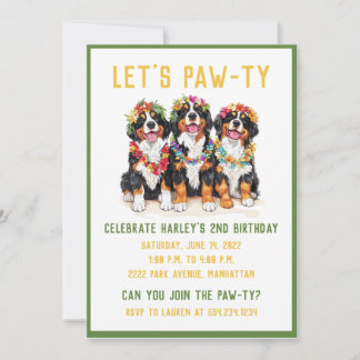 Hawaiian Bernese Mountain Hunde Blume Lei Einladung