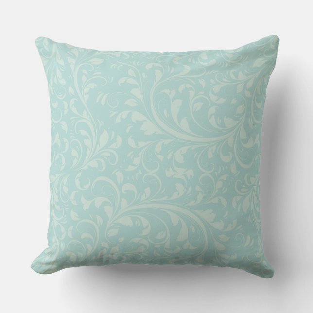 Hawaiian Blue Pattern Throw Kissen Für Draußen (Vorderseite)