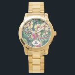 Hawaiian Bold Plumeria Bright Floral Personalisier Armbanduhr<br><div class="desc">Tropische Plumeria mit Monogramm Uhr für sie. Personalisieren Sie sie oder passen Sie sie weiter an, wenn Sie Text hinzufügen, das Layout, den Schriftart, die Farbe des Schriftartes, die Größe des Schriftartes usw. ändern möchten. Bitte klicken Sie auf "Anpassen", um alle Bearbeitungsoptionen zu erhalten.</div>
