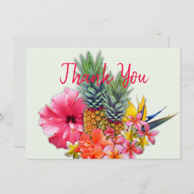Hawaiian Bouquet Vielen Dank, leere Mitteilungskar Mitteilungskarte (Vorne/Hinten)