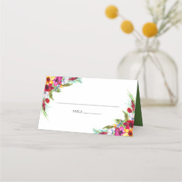 Hawaiian Bright Tropical Floral Wedding Platzkarte