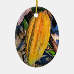 Hawaiian Cacao Pod Keramik Ornament