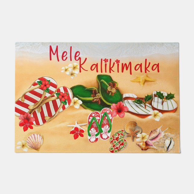 Hawaiian Christmas Door Mat Fußmatte (Vorderseite)
