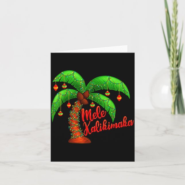 Hawaiian Christmas Mele Kalikimaka Coconut Tree  Karte (Vorderseite)