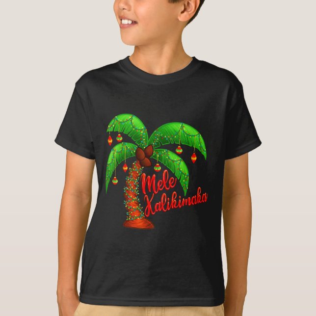 Hawaiian Christmas Mele Kalikimaka Coconut Tree  T-Shirt (Vorderseite)