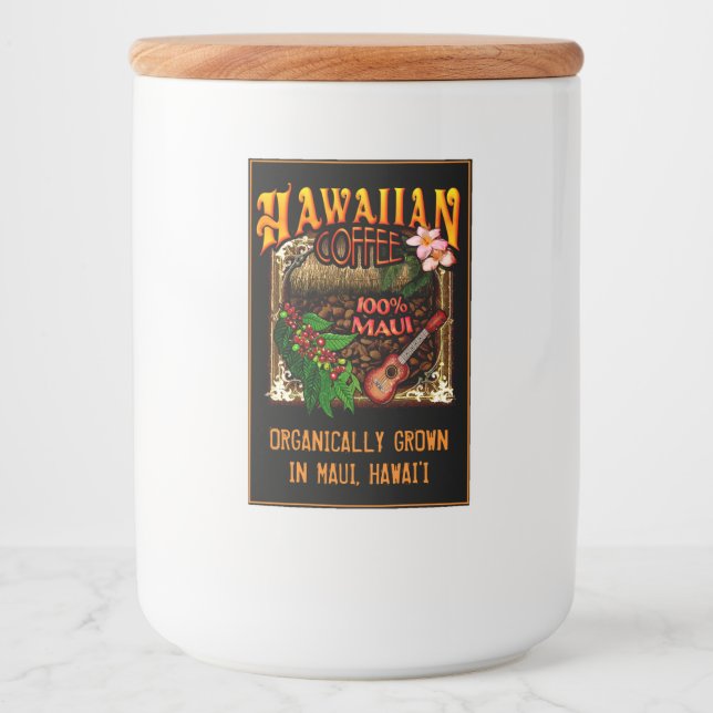 Hawaiian Coffee Maui Food Label Lebensmitteletikett (Vorderseite)