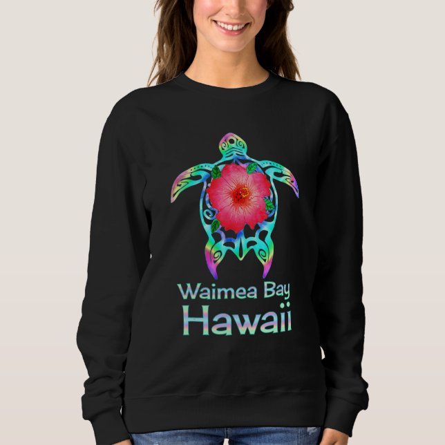 Hawaiian Colorful Sea Turtle Waimea Bay Hawaii Sweatshirt (Vorderseite)