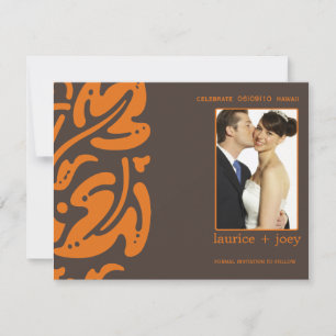 Hawaiian - Datum speichern - Orange Save The Date