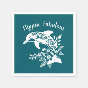 Hawaiian Dolphin Flippin' fabelhaftes Aquamarines Serviette
