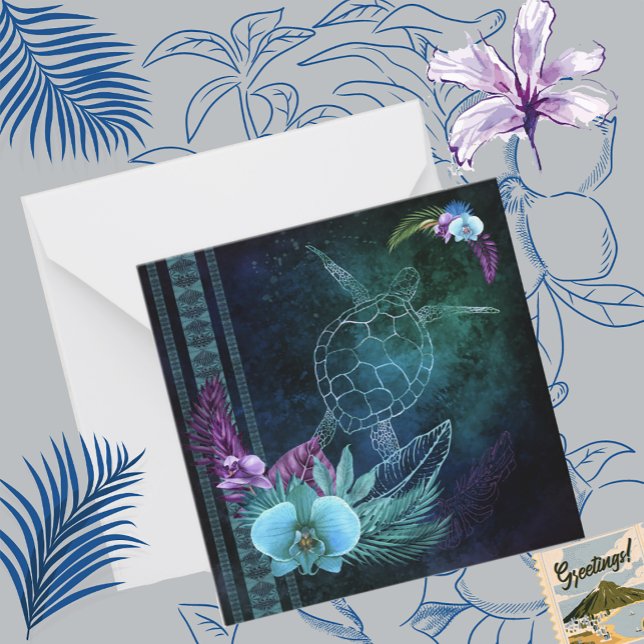 Hawaiian Dreams Square Note Card Mitteilungskarte (Von Creator hochgeladen)