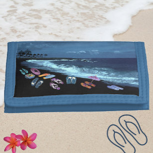 Hawaiian Dreh Flop Beach Party Wallet Tri-fold Geldbeutel