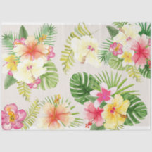 Hawaiian Eleganto Tropical Floral Water color