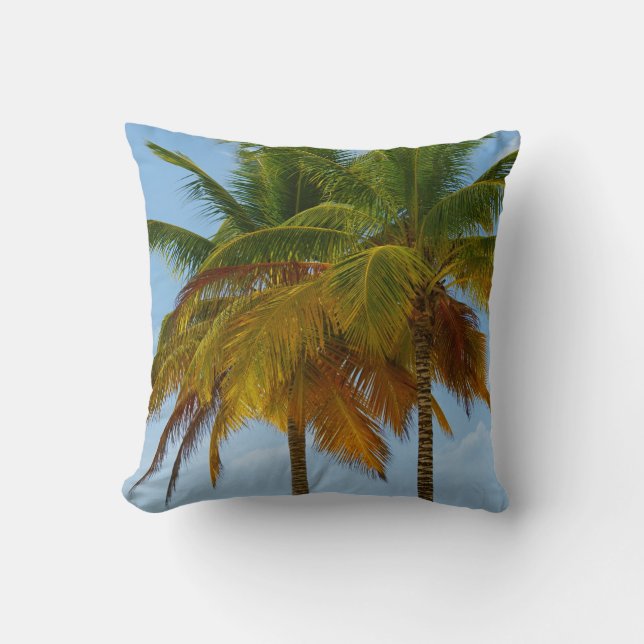 Hawaiian Exotic Beach Palm Trees Kissen (Vorderseite)