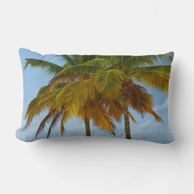 Hawaiian Exotic Beach Palm Trees Lendenkissen (Vorderseite)