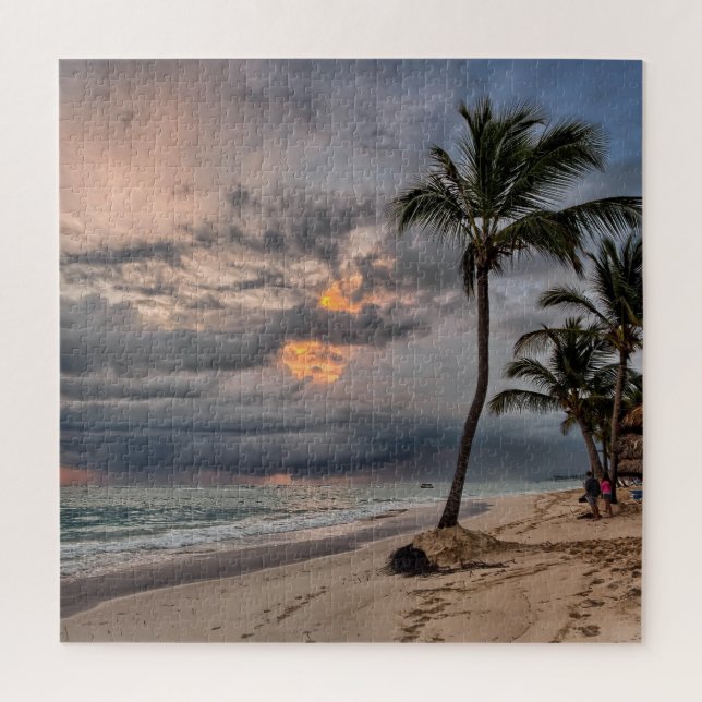 Hawaiian Exotic Beach Palmen & Sunrise Puzzle (Vertikal)