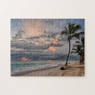 Hawaiian Exotic Beach Palmen & Sunrise Puzzle