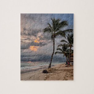 Hawaiian Exotic Beach Palmen & Sunrise Puzzle