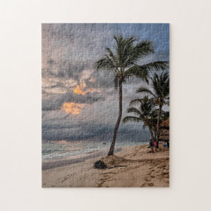 Hawaiian Exotic Beach Palmen & Sunrise Puzzle