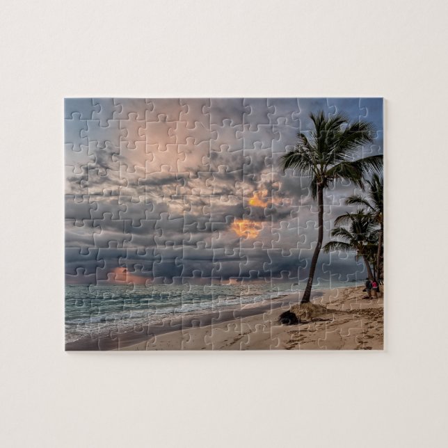 Hawaiian Exotic Beach Palmen & Sunrise Puzzle (Horizontal)