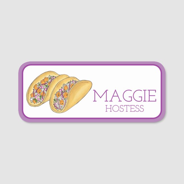 Hawaiian Fish Tacos Seafood Restaurant Kellner Koc Namensschild (Vorderseite)