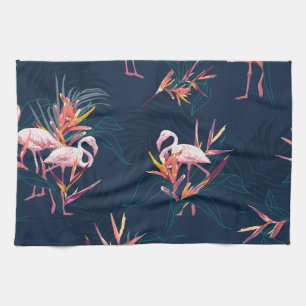 Hawaiian Flamingo: Tropisches Vintages Kunstwerk Geschirrtuch