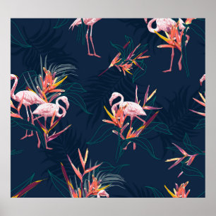 Hawaiian Flamingo: Tropisches Vintages Kunstwerk Poster
