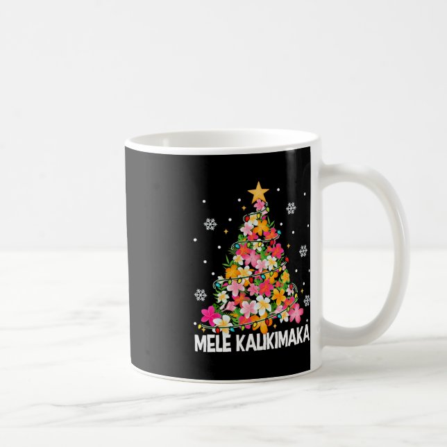 Hawaiian Floral Christmas Tree Mele Kalikimaka Tro Kaffeetasse (Rechts)