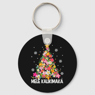 Hawaiian Floral Christmas Tree Mele Kalikimaka Tro Schlüsselanhänger