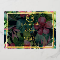 Hawaiian Floral Greenerity Paradise Gold Wedding