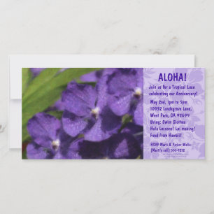 Hawaiian Floral Luau Einladungen