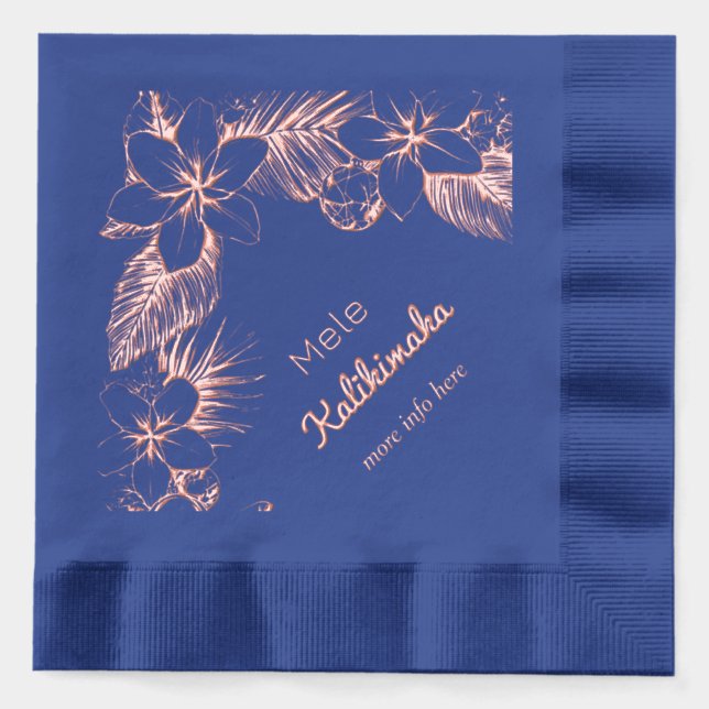 Hawaiian Floral - Mele Kalikimaka - Benutzerdefini Servietten Mit Folie (Vorderseite)