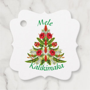 Hawaiian Floral Weihnachtsbaum Geschenk Tag Geschenkanhänger