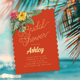 Hawaiian Flowers Bridal Shower Invitations Einladung