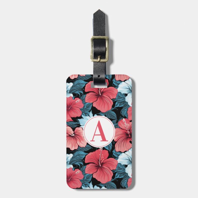 Hawaiian Flowers Luggage Tag Gepäckanhänger (Vorderseite vertikal)