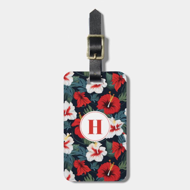 Hawaiian Flowers Luggage Tag Gepäckanhänger (Vorderseite vertikal)